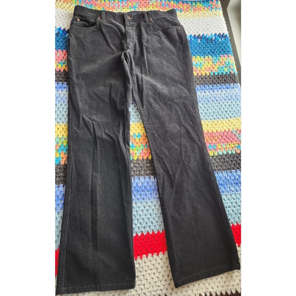 Ralph Lauren Sport Women's Black Corduroy Pants Cotton Logo Studded size8 Accent